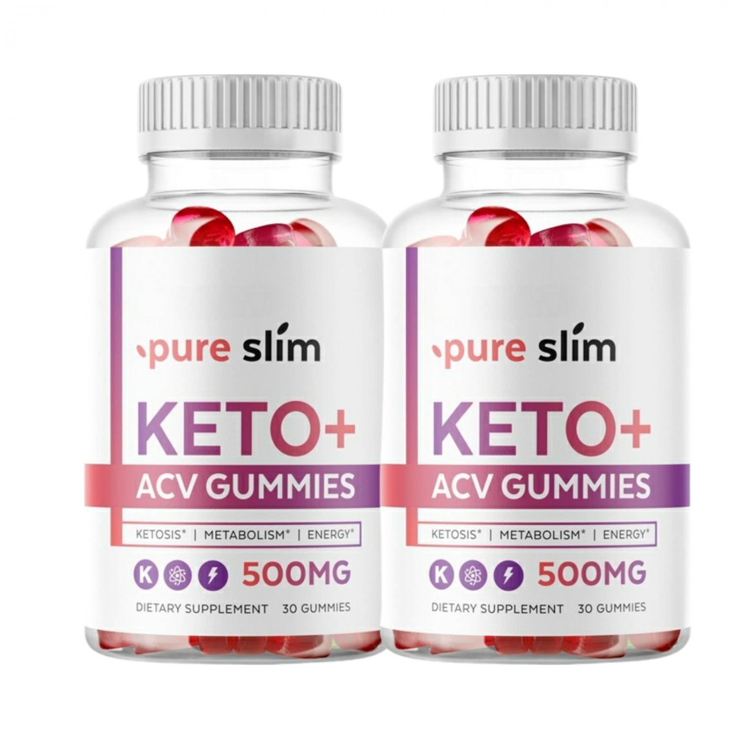 2 Pack Pure Slim Keto ACV Gummies, PureSlim Weight Loss - 120 Gummies
