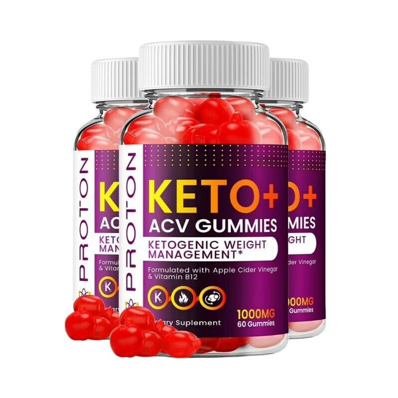 3 Pack Proton Keto ACV Gummies Weight Loss Supplement - 180 Gummies