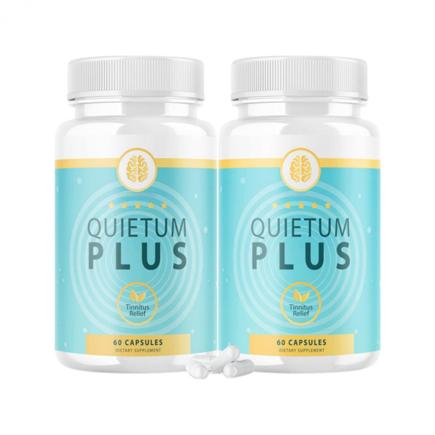 2 Pack Quietum Plus Tinnitus Relief Supplement Reduce Ear Ringing - 120 Capsules