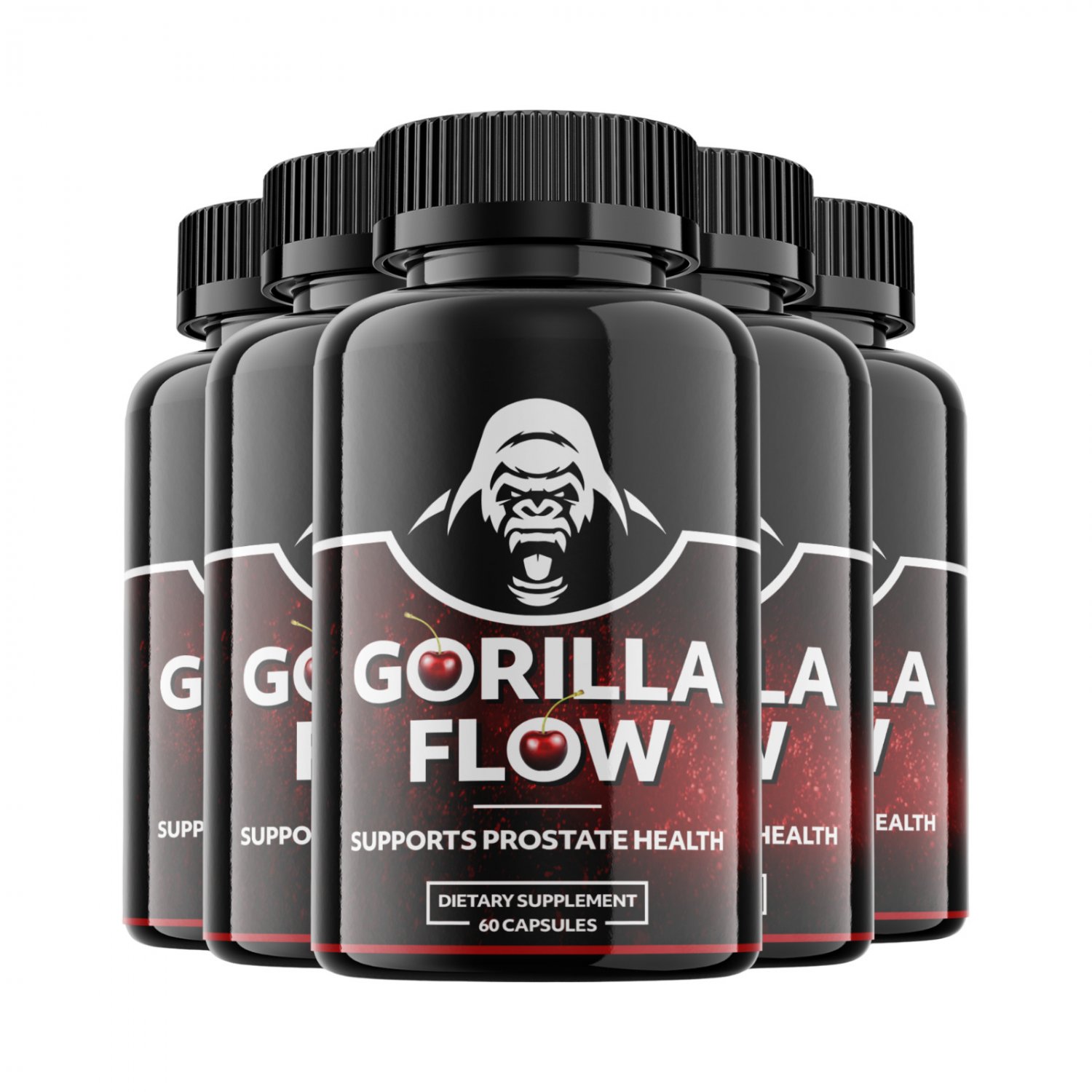 5 Pack Gorilla Flow Capsules Extra Strength Mens Supplement - 300 Capsules