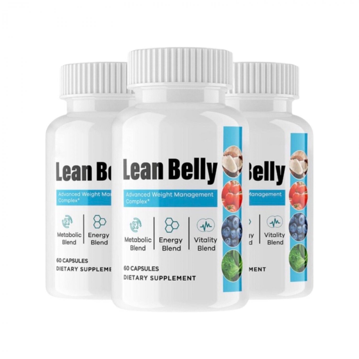 3 Pack Lean Belly Juice Weight Loss, Appetite Control Supplement - 180 Capsules