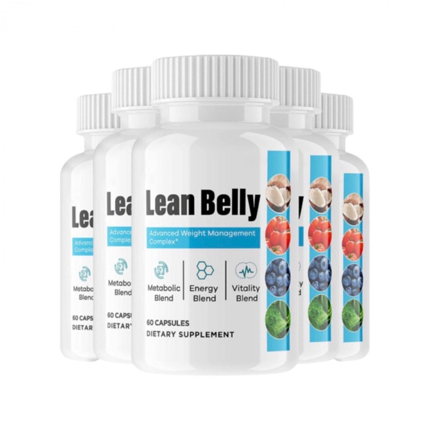 5 Pack Lean Belly Juice Weight Loss, Appetite Control Supplement - 300 Capsules