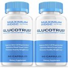 2 Pack Glucotrust Blood Sugar Support Supplement - 120 Capsules