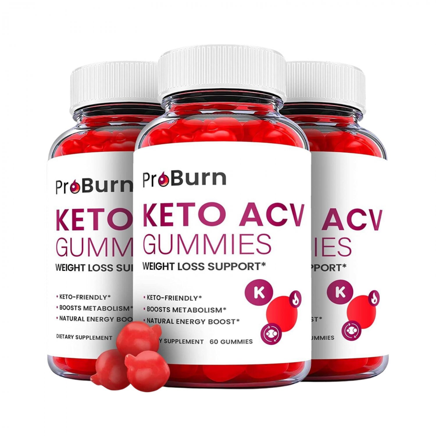 3 Pack ProBurn Keto Pro Burn Keto ACV Gummies Weight Loss - 180 Gummies