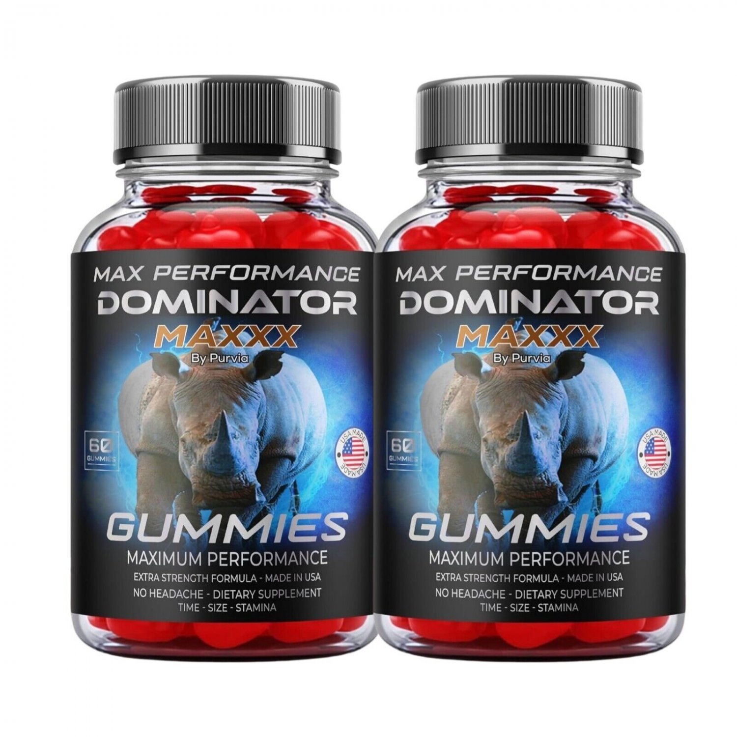 2 Pack Dominator Maxxx Gummies, Dominator Max Performance - 120 Gummies