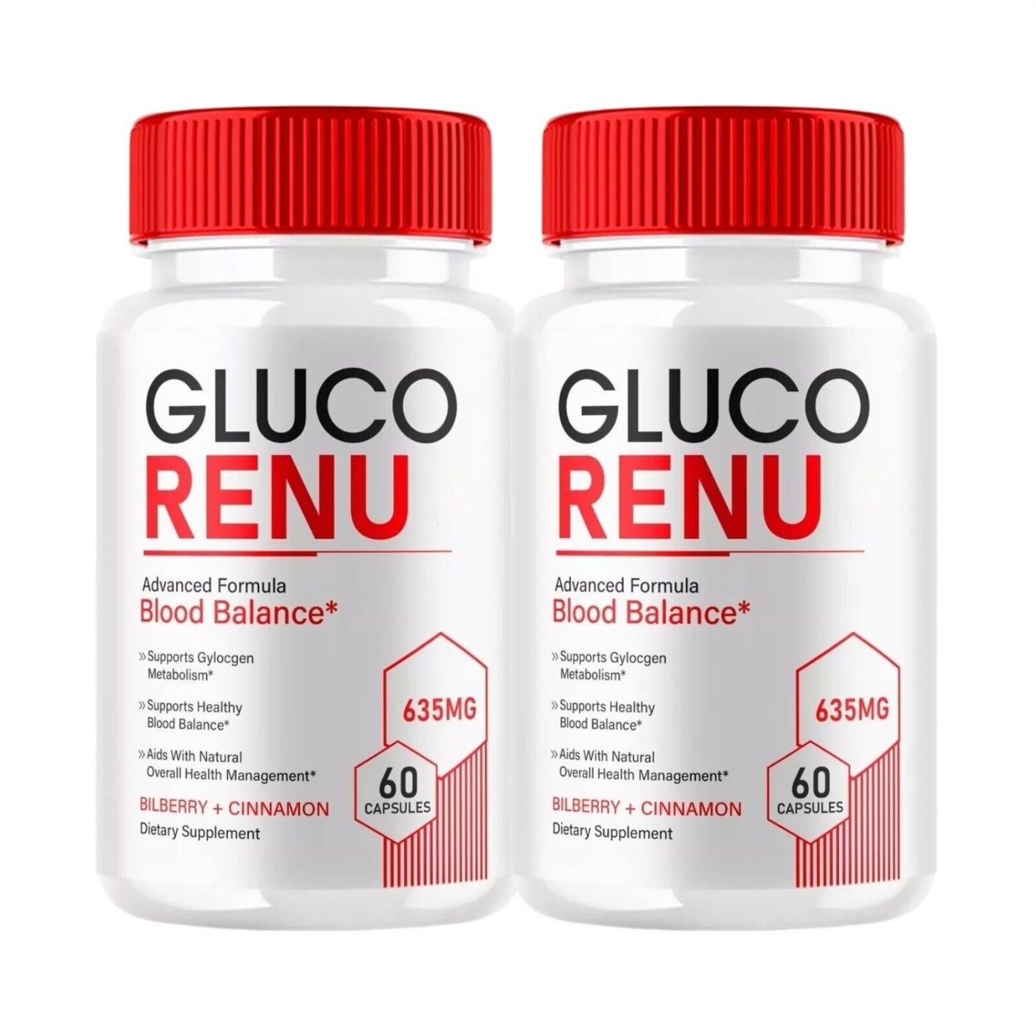 2 Pack Gluco Renu, Glyco Optimizer Blood Balance GlucoRenu Pills - 120 Capsules