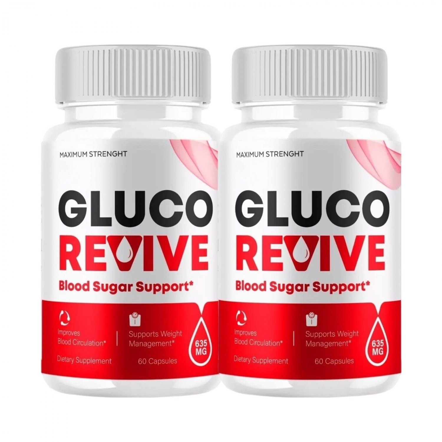 2 Pack Gluco Revive Blood Support Supplement GlucoRevive Pills - 120 Capsules