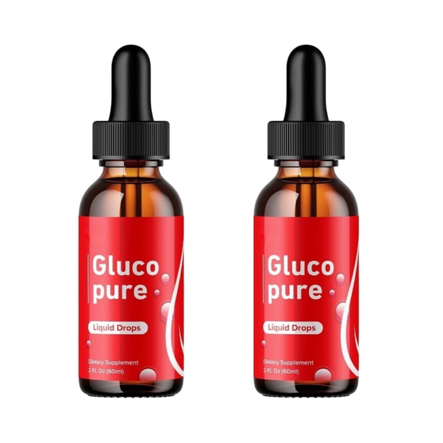 2 Pack Gluco Pure Liquid Drops, GlucoPure Blood Sugar & Pressure Support