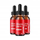 3 Pack Gluco Pure Liquid Drops, GlucoPure Blood Sugar & Pressure Support