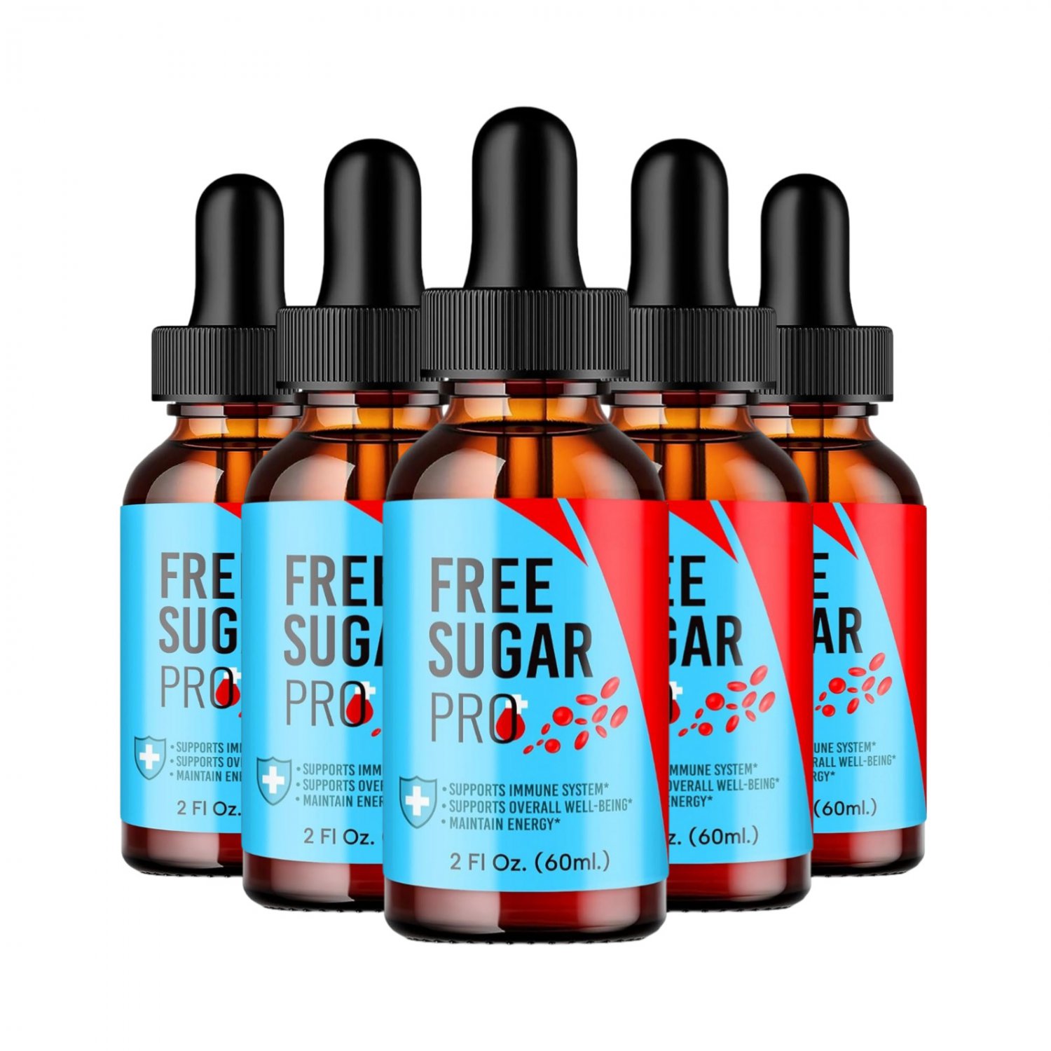 5 Pack Free Sugar Pro Drops - Free Sugar Pro for Healthy Blood Liquid Drops
