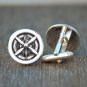 Aviator Cufflinks – Black and White Airplane Propeller Design Classic Pilot Gift