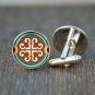 Blue Oriental Mandala Cufflinks – Custom Mandala Pattern Jewelry | Elegant Gift