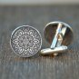 Mandala Grey Cufflinks, Elegant Wedding Gift, Spiritual Jewelry Unique Groomsmen