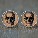 Skull Cufflinks Vintage Style, Antique Skull Cufflinks, Gothic Wedding Cufflinks