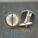 Compass Cufflinks (Image) Nautical Cufflinks Nautical Jewelry Sailor Cufflinks