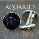Aquarius Zodiac Cufflinks – Custom Aquarius Star Sign Jewelry  Wedding Gift