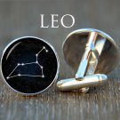 Leo Zodiac Cufflinks Custom Leo Star Sign Jewelry | Elegant Gift for Men Wedding