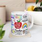 White Glossy Mug for Teachers  Motivational & Funny Messages  Gift for Educators