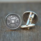 Barbell Cufflinks Weightlifting Athlete Gift Fitness Jewelry Workout Jewelry Gym