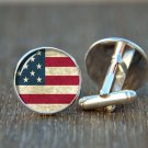 USA Flag Cufflinks, American Flag Cufflinks, Patriotic Wedding Cufflinks, Custom