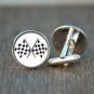 Nascar race Flag Cufflinks Car Cuff Links Race Car Accessories Birthday Gift