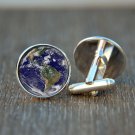 Planet Earth Cufflinks, Globe Cufflinks, Space-Themed Jewelry, Unique Wedding