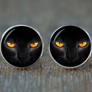 Black Cat Eyes Cufflinks, Mysterious Cat Cufflinks, Gothic Cufflinks, Unique