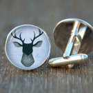 Deer Silhouette Cufflinks, Woodland Cufflinks, Nature-Inspired Cufflinks, Rustic