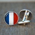 French Flag Cufflinks, Tricolor Cufflinks, Patriotic Wedding Cufflinks, Custom