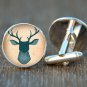 Deer Silhouette Cufflinks, Minimalist Beige Cufflinks, Modern Wedding Cufflinks