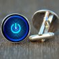 Power Button On Off Cufflinks Techno Cufflinks Silver Cufflinks IT Cufflinks Gif