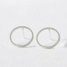 Tiny Open Cyrcle Stud Earrings Silver Minimalist Jewelry Gift Studs