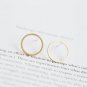Tiny Open Cyrcle Stud Earrings  Gold Minimalist Jewelry Gift Studs