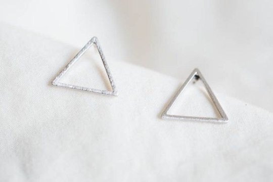 Triangle Stud Earrings Silver Minimalist Jewelry Gift Studs Geometric Gift Girl