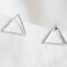 Triangle Stud Earrings Silver Minimalist Jewelry Gift Studs Geometric Gift Girl