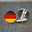 Germany Flag Cufflinks Men Jewelry Silver Cufflinks Wedding Cufflinks Custom Cuf