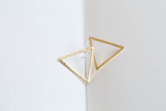 Triangle Stud Earrings Gold Minimalist Jewelry Gift Studs Geometric Gift Girl