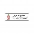 Personalized Pig Butt And Bird 1/2" x 1.75" Return Address Labels Stickers