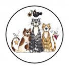 Cats Envelope Seals Labels 48 Stickers 1.2" Round