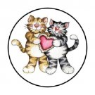 Cats Envelope Seals Labels 48 Stickers 1.2" Round #2