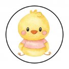 Baby Girl Chicken Envelope Seals Labels 48 Stickers 1.2" Round