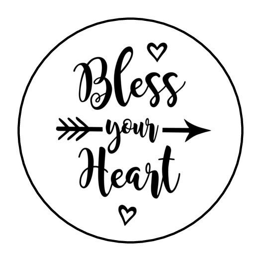 Bless Your Heart Envelope Seals Labels 48 Stickers 1.2" Round