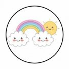 Rainbow Sun Envelope Seals Labels 48 Stickers 1.2" Round