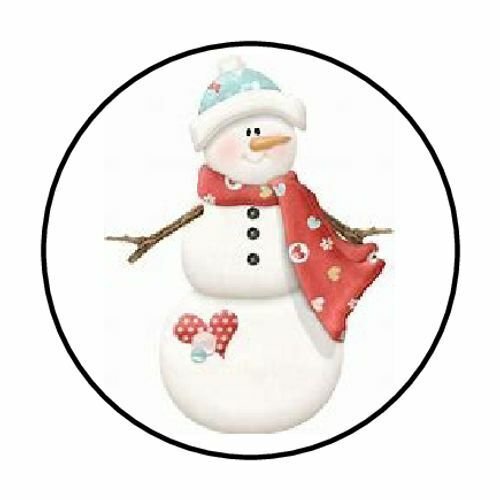 Christmas Winter Snowman Envelope Seals Labels 48 Stickers 1.2" Round