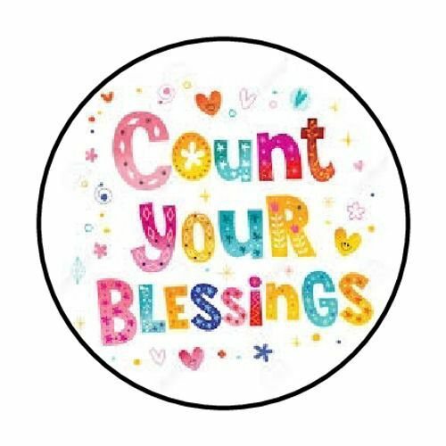 Count Your Blessing Envelope Seals Labels 48 Stickers 1.2" Round