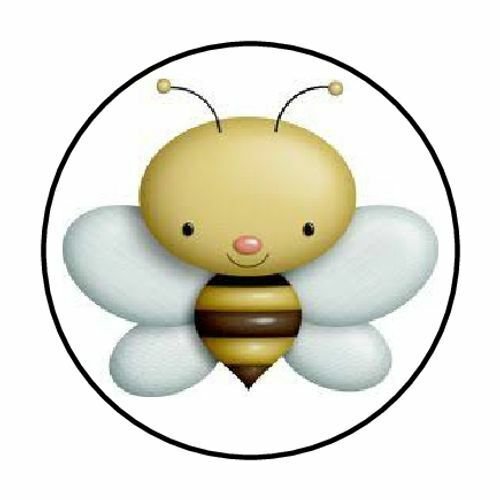 Adorable Bee Envelope Seals Labels 48 Stickers 1.2" Round