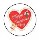 Happy Valentines Day Heart Cupid Envelope Seals Labels 48 Stickers 1.2" Round