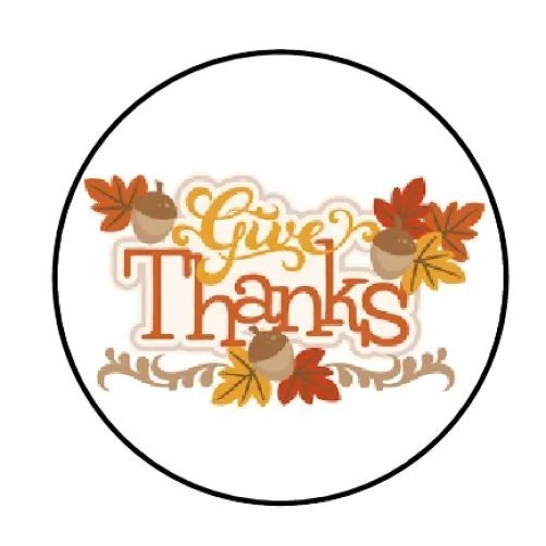 Give Thanks Thanksgiving Fall Envelope Seals Labels 48 Stickers 1.2" Round