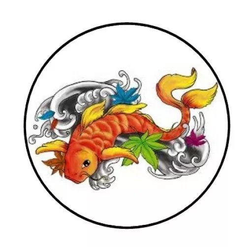 Koi Fish Envelope Seals Labels 48 Stickers 1.2" Round