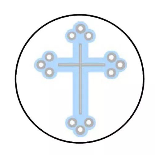 Blue Cross Envelope Seals Labels 48 Stickers 1.2" Round